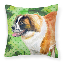 Load image into Gallery viewer, Saint Bernard St Patrick's Fabric Decorative Pillow BB9853PW1818