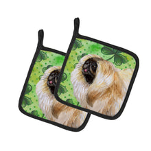 Load image into Gallery viewer, Pekingese St Patrick's Pot Holders - Set of 2 - Heat-Resistant Kitchen Essentials BB9855PTHD