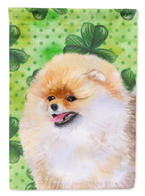 Load image into Gallery viewer, Pomeranian St Patrick's Garden Flag - Outdoor Decorative Yard Flag BB9856GF