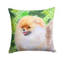 Load image into Gallery viewer, Pomeranian St Patrick's Throw Pillow - 14x14 Decorative Pillow – Art for Your Home &amp; Patio BB9856PW1414