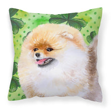 Load image into Gallery viewer, Pomeranian St Patrick's Fabric Decorative Pillow BB9856PW1818