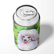 Load image into Gallery viewer, Medium White Poodle St Patrick's Can or Bottle Hugger BB9857CC