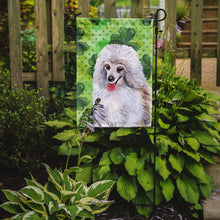 Load image into Gallery viewer, Medium White Poodle St Patrick's Garden Flag - Outdoor Decorative Yard Flag BB9857GF