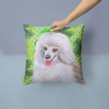 Load image into Gallery viewer, Medium White Poodle St Patrick's Throw Pillow - 14x14 Decorative Pillow – Art for Your Home &amp; Patio BB9857PW1414