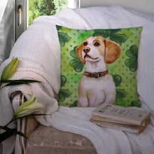 Load image into Gallery viewer, Beagle St Patrick's Throw Pillow - 14x14 Decorative Pillow – Art for Your Home &amp; Patio BB9860PW1414