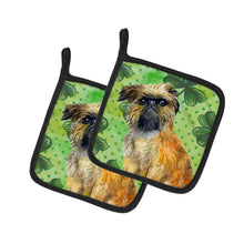 Load image into Gallery viewer, Brussels Griffon St Patrick's Pot Holders - Set of 2 - Heat-Resistant Kitchen Essentials BB9861PTHD