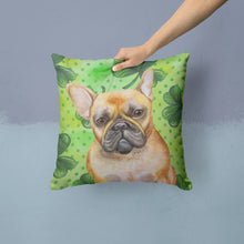 Load image into Gallery viewer, French Bulldog St Patrick's Throw Pillow - 14x14 Decorative Pillow – Art for Your Home &amp; Patio BB9862PW1414