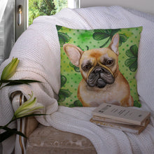 Load image into Gallery viewer, French Bulldog St Patrick's Throw Pillow - 14x14 Decorative Pillow – Art for Your Home &amp; Patio BB9862PW1414