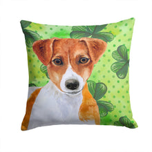 Load image into Gallery viewer, Jack Russell Terrier St Patrick's Throw Pillow - 14x14 Decorative Pillow – Art for Your Home &amp; Patio BB9863PW1414