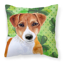 Load image into Gallery viewer, Jack Russell Terrier St Patrick's Fabric Decorative Pillow BB9863PW1818