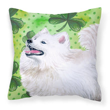 Load image into Gallery viewer, Samoyed St Patrick's Fabric Decorative Pillow BB9865PW1818