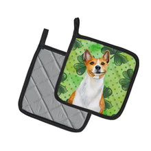 Load image into Gallery viewer, Basenji St Patrick's Pot Holders - Set of 2 - Heat-Resistant Kitchen Essentials BB9866PTHD