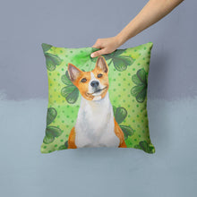 Load image into Gallery viewer, Basenji St Patrick's Throw Pillow - 14x14 Decorative Pillow – Art for Your Home &amp; Patio BB9866PW1414