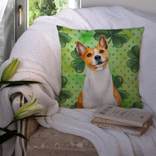 Load image into Gallery viewer, Basenji St Patrick's Throw Pillow - 14x14 Decorative Pillow – Art for Your Home &amp; Patio BB9866PW1414