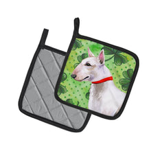 Load image into Gallery viewer, Bull Terrier St Patrick's Pot Holders - Set of 2 - Heat-Resistant Kitchen Essentials BB9867PTHD