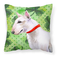 Load image into Gallery viewer, Bull Terrier St Patrick's Fabric Decorative Pillow BB9867PW1818
