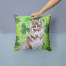 Load image into Gallery viewer, Siberian Husky Grey St Patrick's Throw Pillow - 14x14 Decorative Pillow – Art for Your Home &amp; Patio BB9870PW1414