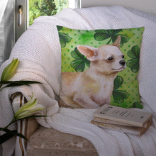 Load image into Gallery viewer, Chihuahua Leg up St Patrick's Throw Pillow - 14x14 Decorative Pillow – Art for Your Home &amp; Patio BB9871PW1414