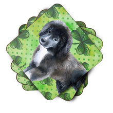 Load image into Gallery viewer, Newfoundland Puppy St Patrick's Coasters - Set of 4 Lightweight Foam, Absorbent Drink Coasters