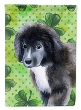 Load image into Gallery viewer, Newfoundland Puppy St Patrick's Garden Flag - Outdoor Decorative Yard Flag BB9873GF