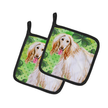 Load image into Gallery viewer, Afghan Hound St Patrick's Pot Holders - Set of 2 - Heat-Resistant Kitchen Essentials BB9876PTHD