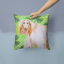 Load image into Gallery viewer, Afghan Hound St Patrick's Throw Pillow - 14x14 Decorative Pillow – Art for Your Home &amp; Patio BB9876PW1414