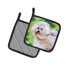 Load image into Gallery viewer, Bichon Frise #2 St Patrick's Pot Holders - Set of 2 - Heat-Resistant Kitchen Essentials BB9879PTHD