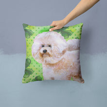 Load image into Gallery viewer, Bichon Frise #2 St Patrick's Throw Pillow - 14x14 Decorative Pillow – Art for Your Home &amp; Patio BB9879PW1414
