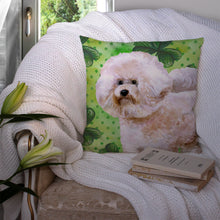 Load image into Gallery viewer, Bichon Frise #2 St Patrick's Throw Pillow - 14x14 Decorative Pillow – Art for Your Home &amp; Patio BB9879PW1414