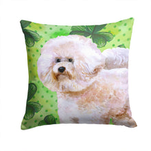 Load image into Gallery viewer, Bichon Frise #2 St Patrick's Throw Pillow - 14x14 Decorative Pillow – Art for Your Home &amp; Patio BB9879PW1414