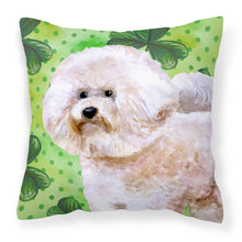 Load image into Gallery viewer, Bichon Frise #2 St Patrick's Fabric Decorative Pillow BB9879PW1818