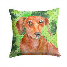 Load image into Gallery viewer, Red Dachshund St Patrick's Throw Pillow - 14x14 Decorative Pillow – Art for Your Home &amp; Patio BB9881PW1414