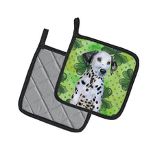 Load image into Gallery viewer, Dalmatian Puppy St Patrick's Pot Holders - Set of 2 - Heat-Resistant Kitchen Essentials BB9882PTHD