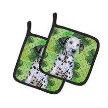 Load image into Gallery viewer, Dalmatian Puppy St Patrick's Pot Holders - Set of 2 - Heat-Resistant Kitchen Essentials BB9882PTHD
