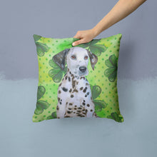 Load image into Gallery viewer, Dalmatian Puppy St Patrick's Throw Pillow - 14x14 Decorative Pillow – Art for Your Home &amp; Patio BB9882PW1414