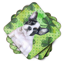 Load image into Gallery viewer, French Bulldog Black White St Patrick's Foam Coaster  BB9884FC