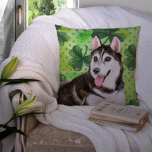 Load image into Gallery viewer, Siberian Husky #2 St Patrick's Throw Pillow - 14x14 Decorative Pillow – Art for Your Home &amp; Patio BB9886PW1414