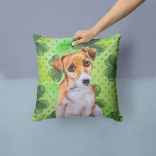 Load image into Gallery viewer, Jack Russell Terrier #2 St Patrick's Throw Pillow - 14x14 Decorative Pillow – Art for Your Home &amp; Patio BB9887PW1414