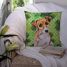Load image into Gallery viewer, Jack Russell Terrier #2 St Patrick's Throw Pillow - 14x14 Decorative Pillow – Art for Your Home &amp; Patio BB9887PW1414