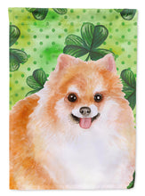 Load image into Gallery viewer, Pomeranian #2 St Patrick's Garden Flag - Outdoor Decorative Yard Flag BB9890GF