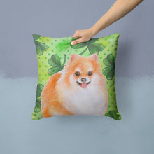 Load image into Gallery viewer, Pomeranian #2 St Patrick's Throw Pillow - 14x14 Decorative Pillow – Art for Your Home &amp; Patio BB9890PW1414