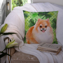 Load image into Gallery viewer, Pomeranian #2 St Patrick's Throw Pillow - 14x14 Decorative Pillow – Art for Your Home &amp; Patio BB9890PW1414