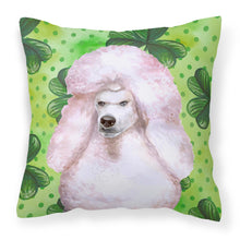 Load image into Gallery viewer, White Standard Poodle St Patrick's Fabric Decorative Pillow BB9891PW1818