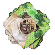 Load image into Gallery viewer, Fawn Pug St Patrick's Foam Coaster  BB9892FC