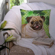 Load image into Gallery viewer, Fawn Pug St Patrick's Throw Pillow - 14x14 Decorative Pillow – Art for Your Home &amp; Patio BB9892PW1414