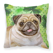 Load image into Gallery viewer, Fawn Pug St Patrick's Fabric Decorative Pillow BB9892PW1818