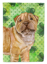 Load image into Gallery viewer, Shar Pei Puppy St Patrick's Garden Flag - Outdoor Decorative Yard Flag BB9893GF