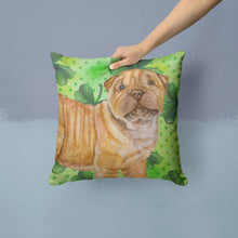 Load image into Gallery viewer, Shar Pei Puppy St Patrick's Throw Pillow - 14x14 Decorative Pillow – Art for Your Home &amp; Patio BB9893PW1414