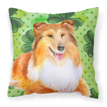 Load image into Gallery viewer, Sheltie St Patrick's Fabric Decorative Pillow BB9894PW1818