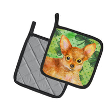 Load image into Gallery viewer, Toy Terrier St Patrick's Pot Holders - Set of 2 - Heat-Resistant Kitchen Essentials BB9896PTHD